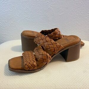 Zodiac Braided Brown Block Heel Sandals